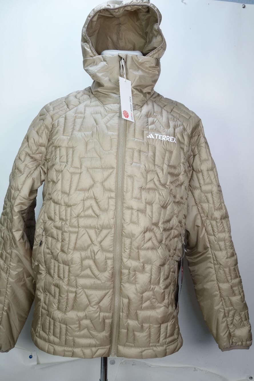 Adidas Terrex XPR LF HO Jacket Mens Large Beige Hooded Primaloft KA6934
